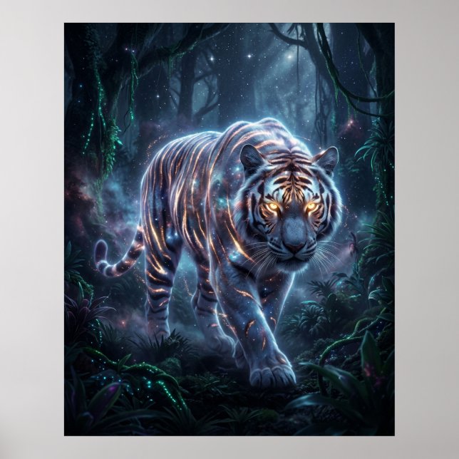 Poster Cosmic Tiger Nebula Jungle (Frente)
