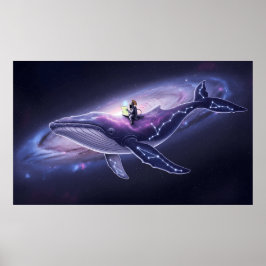 Poster Cosmic Whale & Astronaut Art Print
