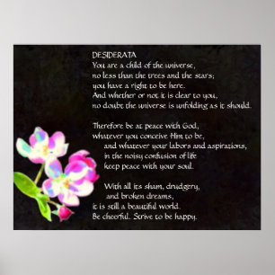 Poster cósmico das flores dos DESIDERATA