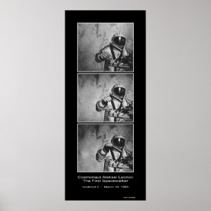 Póster Cosmonauta Aleksei Leonov - primeiro Spacewalker