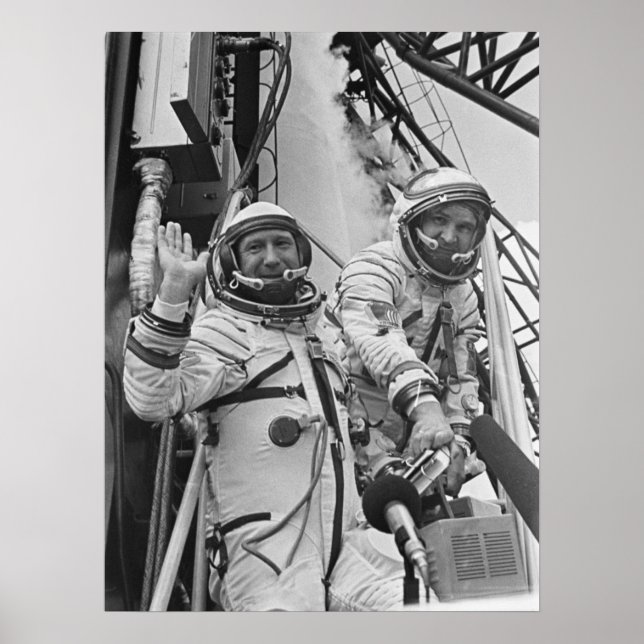 Poster Cosmonautas para o Projeto de Teste Apollo-Soyuz (Frente)