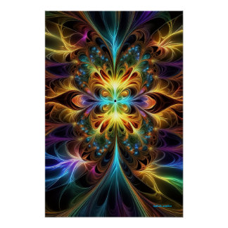 Póster Cosmos Cromáticos: Esplendor Fratural Gerado por A