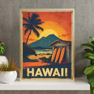 Poster Costa Aloha – Viagens Retro no Havaí