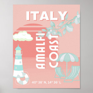 Poster Costa Amalfi, Viagem de Arte, Pastel
