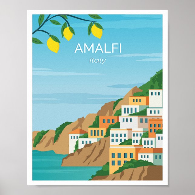 Poster Costa Amalfitana Itália (Frente)