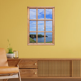 Póster Costa da Escócia, Vista Céu e Oceano a partir de u