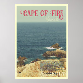 Poster Costa da praia do Cabo de Fogo Jijel, Argélia