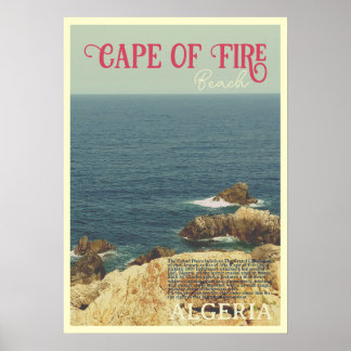 Poster Costa da praia do Cabo de Fogo Jijel, Argélia