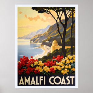 Poster Costa de Amalfi - Vistas impressionantes da costa