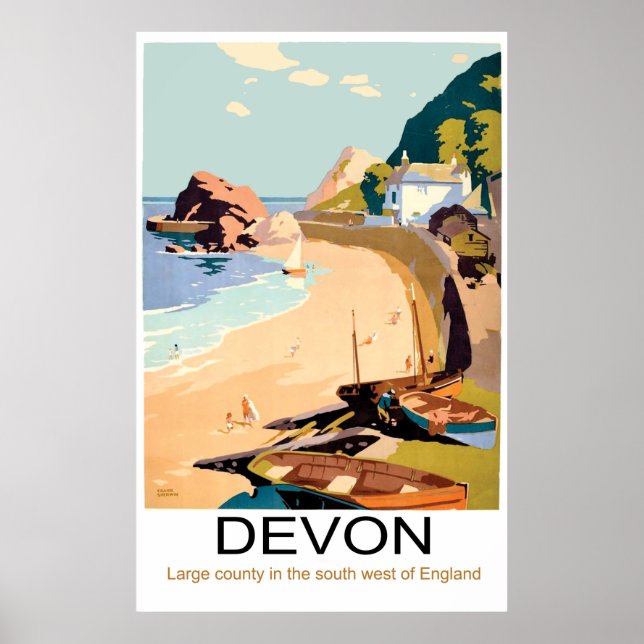 Poster Costa de Devon, Inglaterra (Frente)
