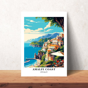 Poster Costa do Amalfi Itália Viagem Retro