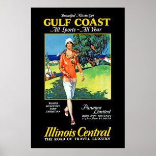 Poster Costa do golfo bonita do ~ de Mississippi
