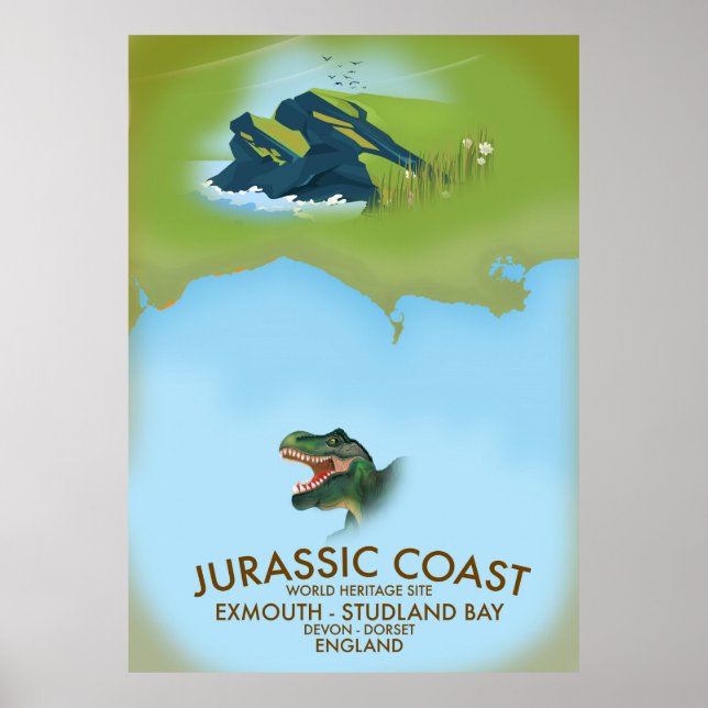 Poster Costa Jurássica Inglaterra Cartaz de viagem da Cos (Frente)