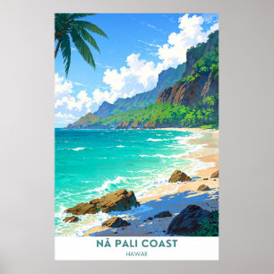 Poster Costa Nāpali, Parque Estadual de Wilderness, Havaí