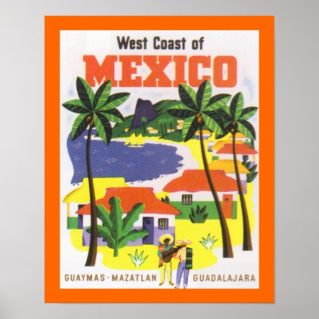 Póster Costa Oeste do México (Frente)