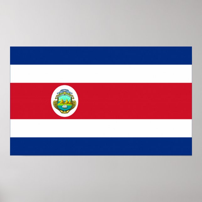 Póster Costa Rica - Bandeira Nacional da Costa Rica (Frente)