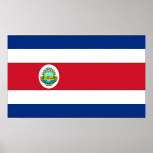 Póster Costa Rica - bandeira nacional de Rican da costela