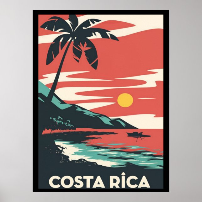 Poster Costa Rica Beach Pura Vida (Frente)