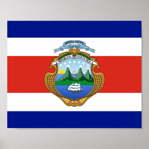 Poster Costa Rica (casaco de armas/bandeira)