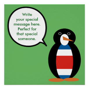Póster Costa Rica Conversando Sra. Penguin Personalizada