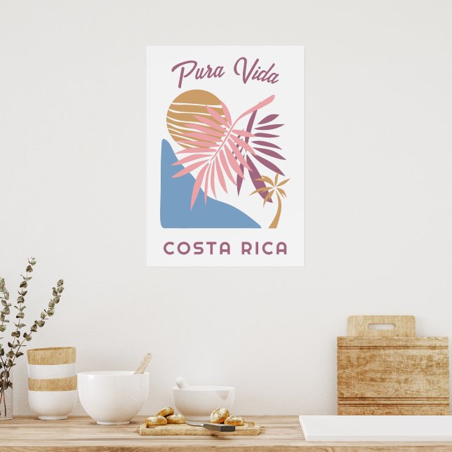 Poster Costa Rica Motto Pura Vida (Cozinha)