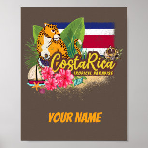 Poster Costa Rica retro grande bandeira de colheita de ga