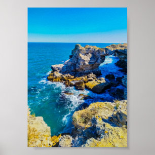 Poster Costa Rochosa com Mar Turquesa – Mediterrâneo
