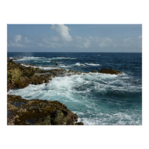 Póster Costa Rocky de Aruba e Oceano Azul
