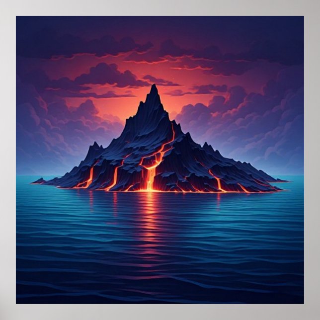 Poster Costa Vulcânica Dramática ao Crepúsculo 🌊 (Frente)