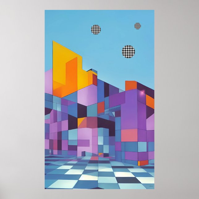 Poster Costeira Moderna Manor (Versão A) - Ken Gage Art (Frente)