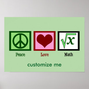 Poster Costume da matemática do amor da paz