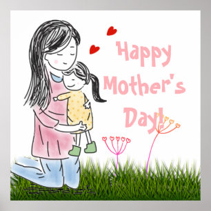 Poster Costume do abraço da mamã & da filha