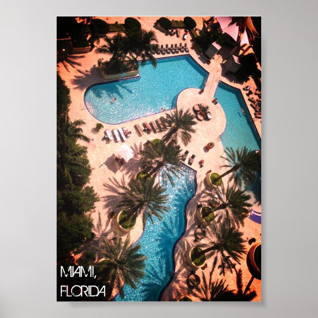 Poster Costume Miami Beach Florida - Piscina Relaxe BONS  (Frente)