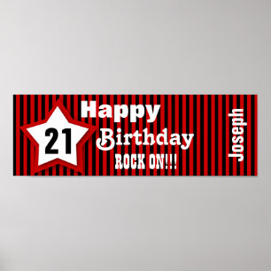 Póster Costume Z08H da bandeira da estrela do aniversári