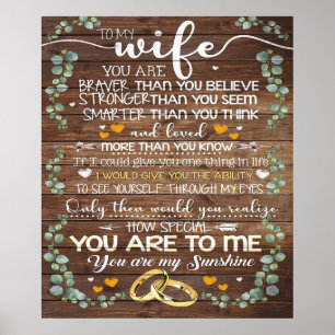 Poster Cota De Amor Para Esposa decoração doméstica