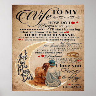 Poster Cota De Amor Para Esposa Presente para a famíli