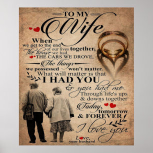 Poster Cota De Amor Para Esposa   Presente para Decoração