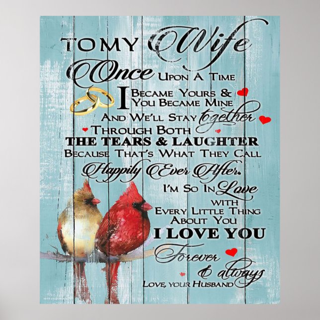 Poster Cota De Amor Para Esposa | Trendy Presente Para Es (Frente)