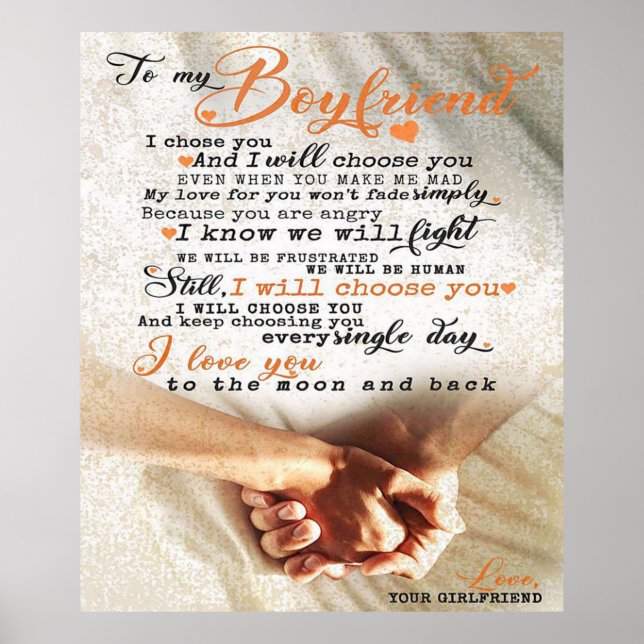 Poster Cota De Amor Para Namorado | Presente para marido, (Frente)