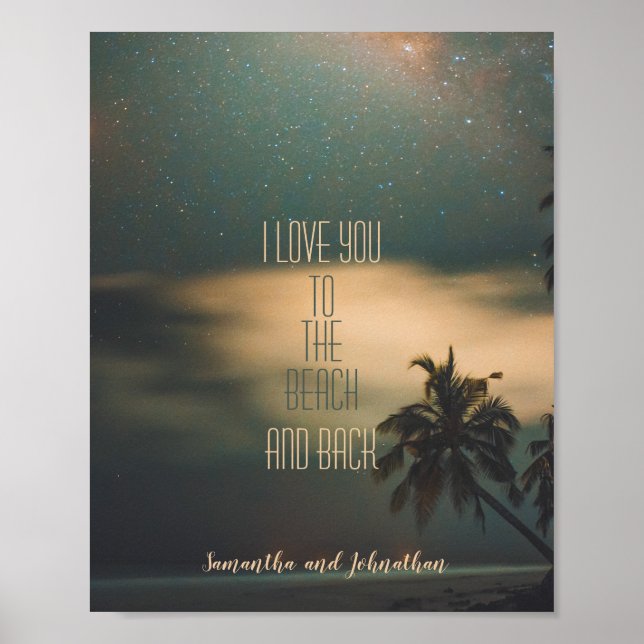 Poster Cota de Amor Tropical Beach Stark e Monograma (Frente)