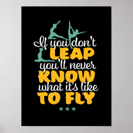 Poster Cota de ginástica Motivação de Garota