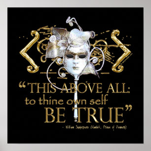Poster Cota de Hamlet "self be true" (versão Dourada)