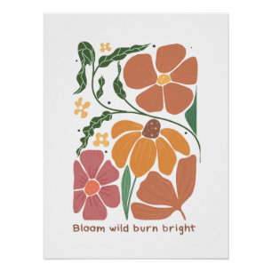 Póster Cota de Inspiração Floral de Boho Retroativo