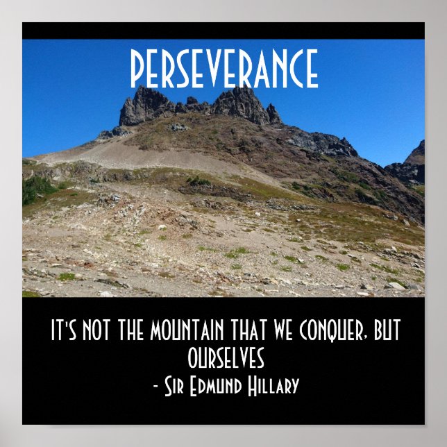 Poster Cota de Perseverança Citação Motivacional de Monta (Frente)