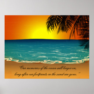 Póster Cota de Praia de Palmeiras Sunset Beach