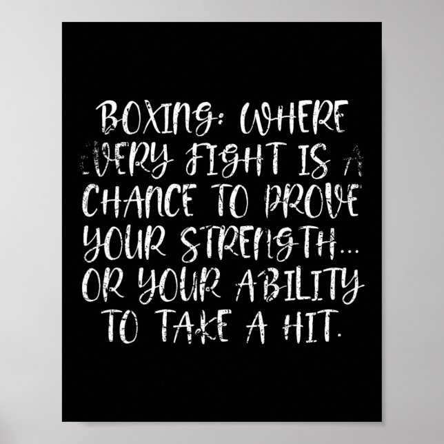 Poster Cota Do Desafio De Força De Boxing Para Combatente (Frente)