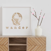 Cota do na moda Dourado Globe Wander para Viagem