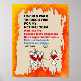 Poster Cota do Netball Figures Engraçadas