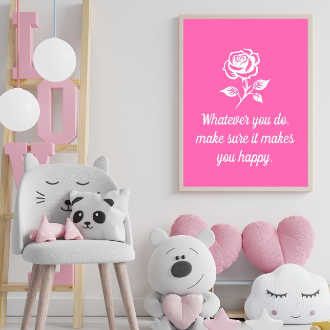 Poster Cota Moderna, Rosa Quente e Rosa Inspiradora (Criador carregado)