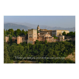 Póster Cota Motivacional - Espanha do Palácio Alhambra